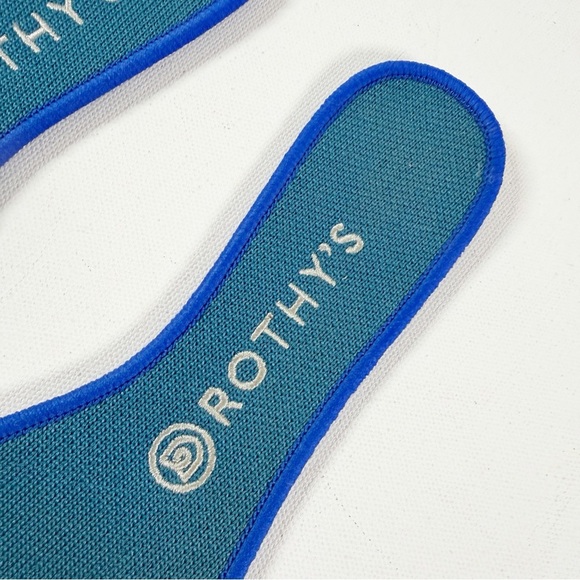 Rothy's Pointed Knit Flats Teal Blue/Neon Stripe Preppy Casual Retired Size 9 - Picture 8 of 15